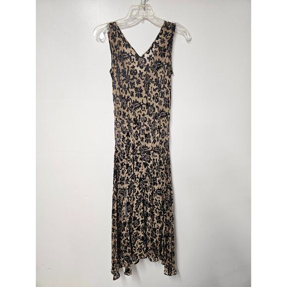 Vtg 2pc Midi Dress 10 Romantic Fairy Grunge Whimsygoth Cowl Neck Burnout Flaw - Picture 11 of 16